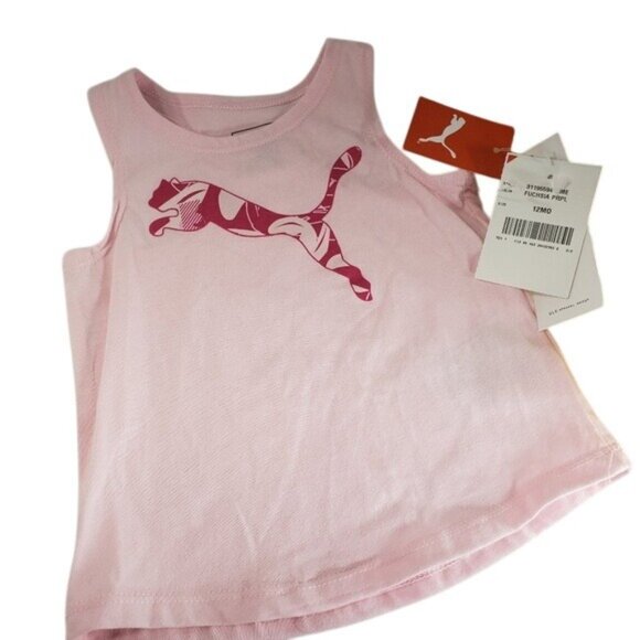 Puma Tank Athletic Racer Back Girls Tee Shirt Blouse Toddler - Picture 1 of 6